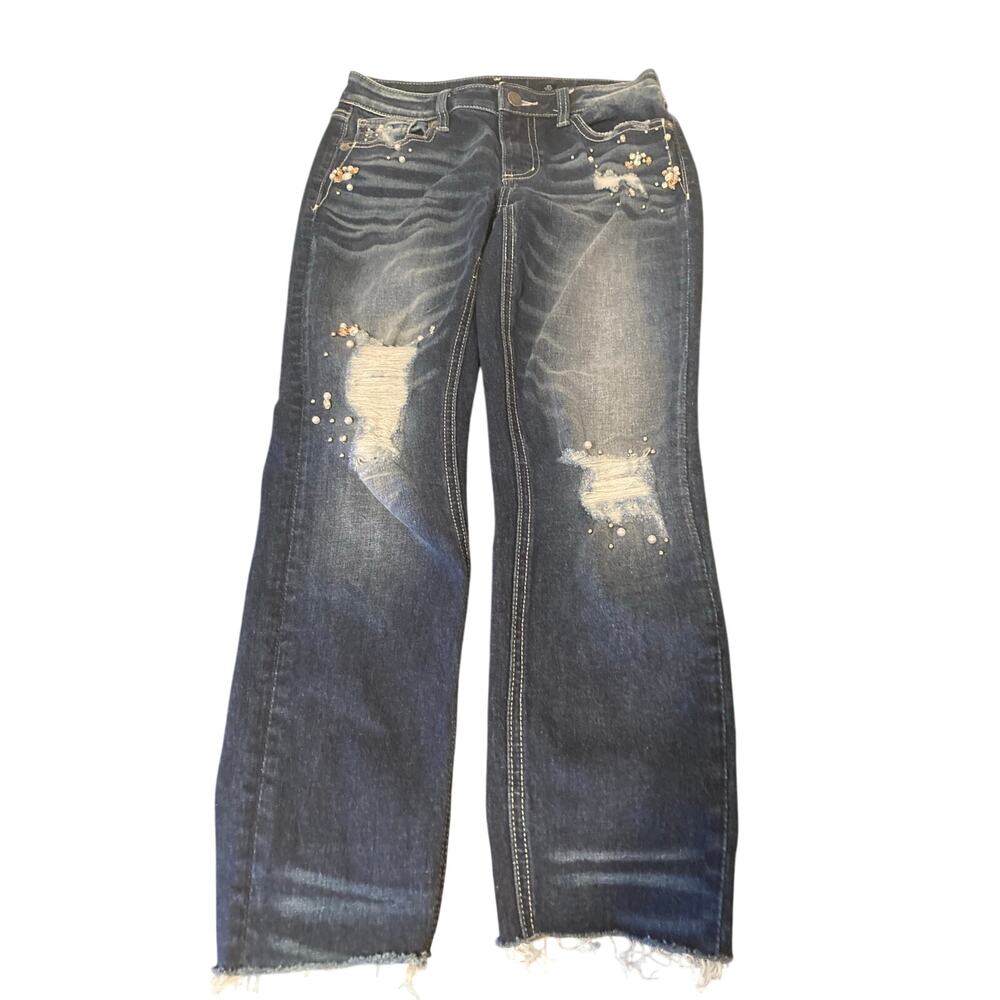 Women's Jeans Pants Miss Me Standard Ankle Skinny Size 25 Inseam 24 Distressed - Picture 7 of 11